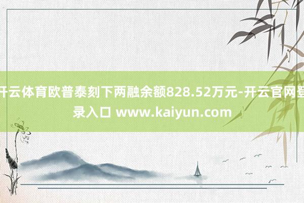 开云体育欧普泰刻下两融余额828.52万元-开云官网登录入口 www.kaiyun.com