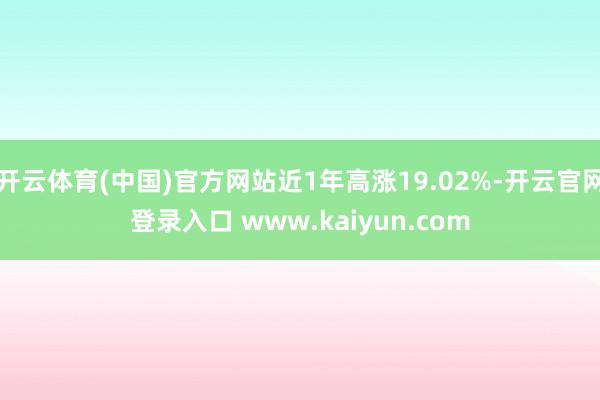开云体育(中国)官方网站近1年高涨19.02%-开云官网登录入口 www.kaiyun.com