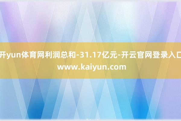 开yun体育网利润总和-31.17亿元-开云官网登录入口 www.kaiyun.com